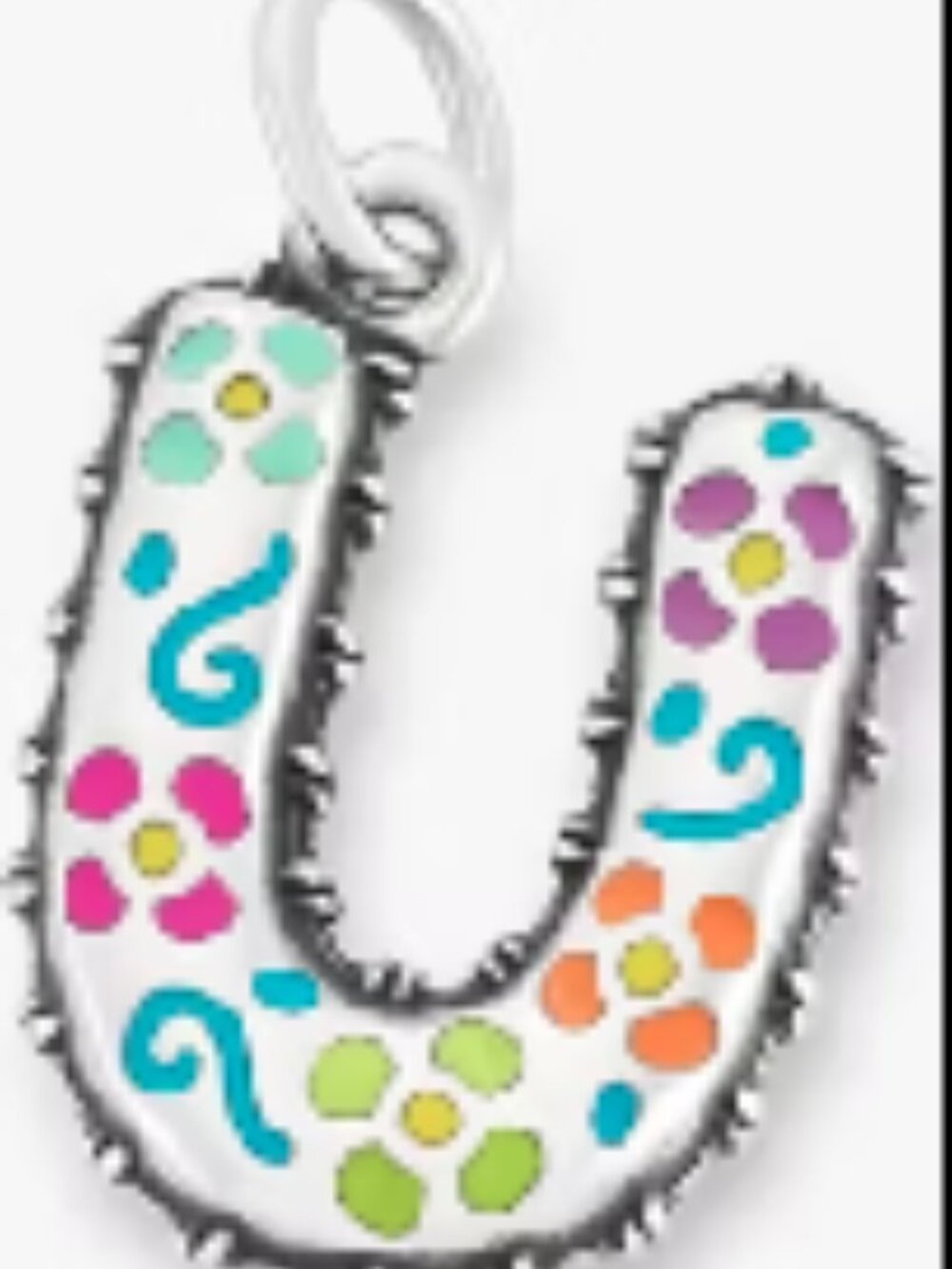 James Avery Enamel Consuela Floral Initial Charm